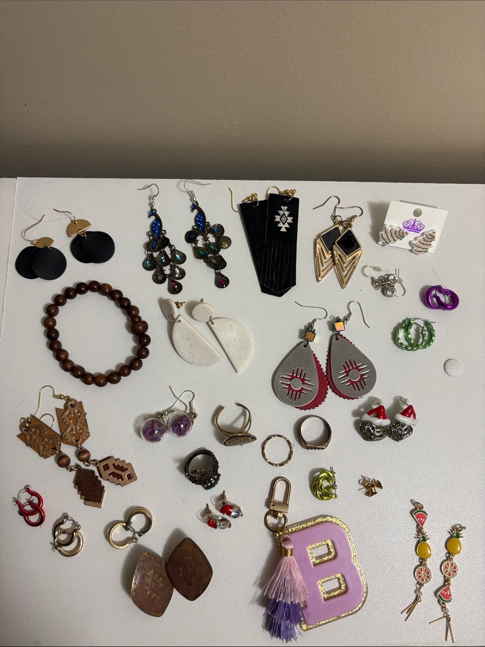 Assorted Jewelry (Earrings, Bracelet, Keychain, Rings)